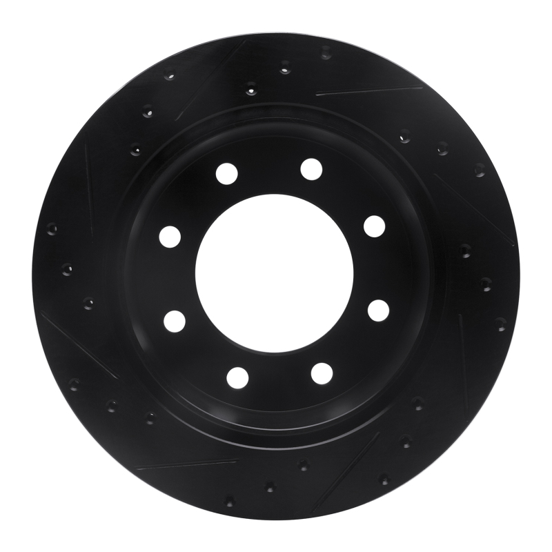 Chevrolet Express 3500 Brake Rotor (1) - Rear Right - R1 Concepts - Drilled & Slotted - Black - `99-`25
